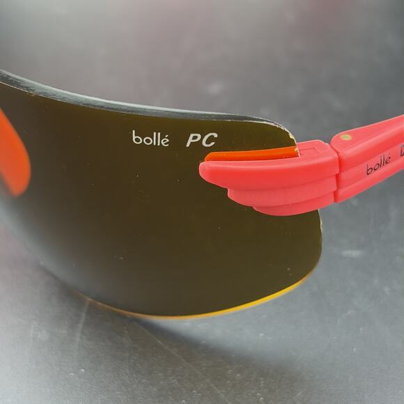 Vintage BOLLE "CONTOUR" sunglasses - France 80's - Black/Pink - Large w Case - Picture 3 of 11